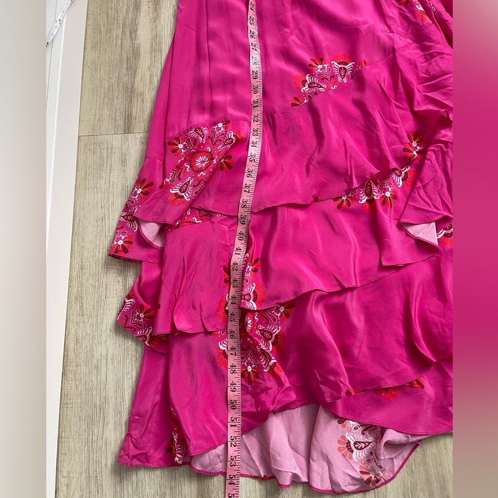 Figue Frederica Printed Tiered Ruffle Belted Dress L - Picture 10 of 11